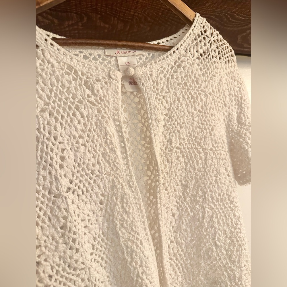 3 for 10 - Cottagecore White crochet shirt